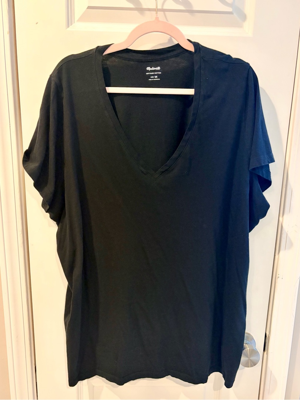 Madewell Black V-Neck Relaxed Tee